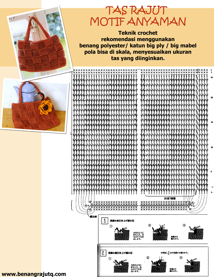 Detail Pola Dan Motif Tas Rajut Nomer 38