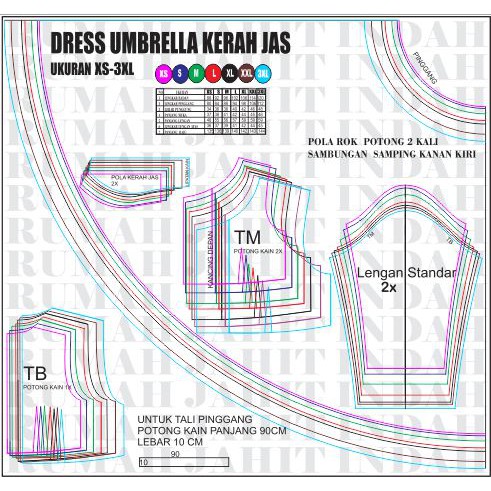 Detail Pola Dress Panjang Nomer 47