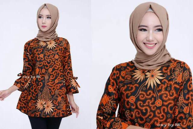 Detail Pola Gambar Baju Batik Wanita Kekinian Nomer 4