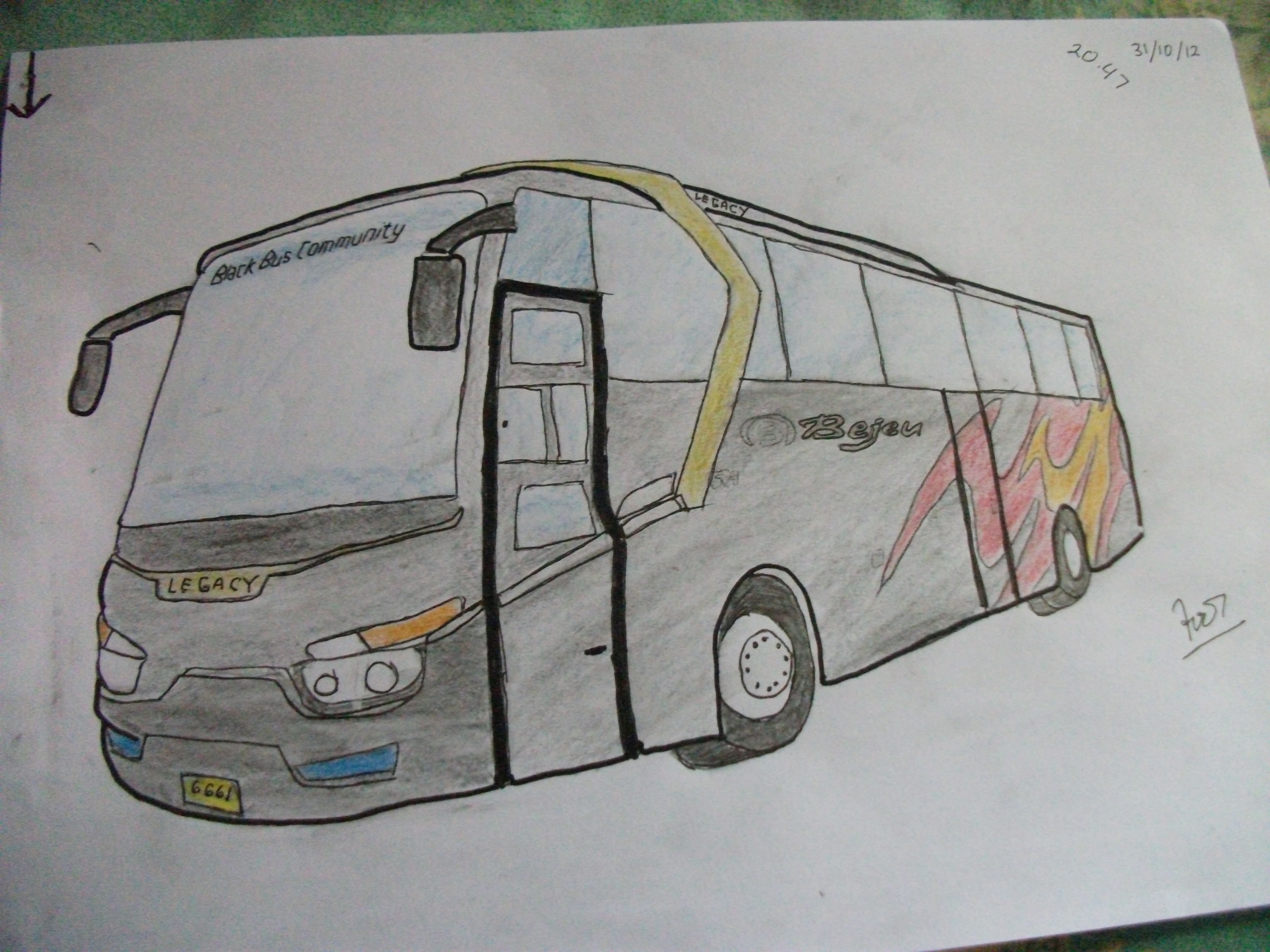 Detail Pola Gambar Bus Nomer 34