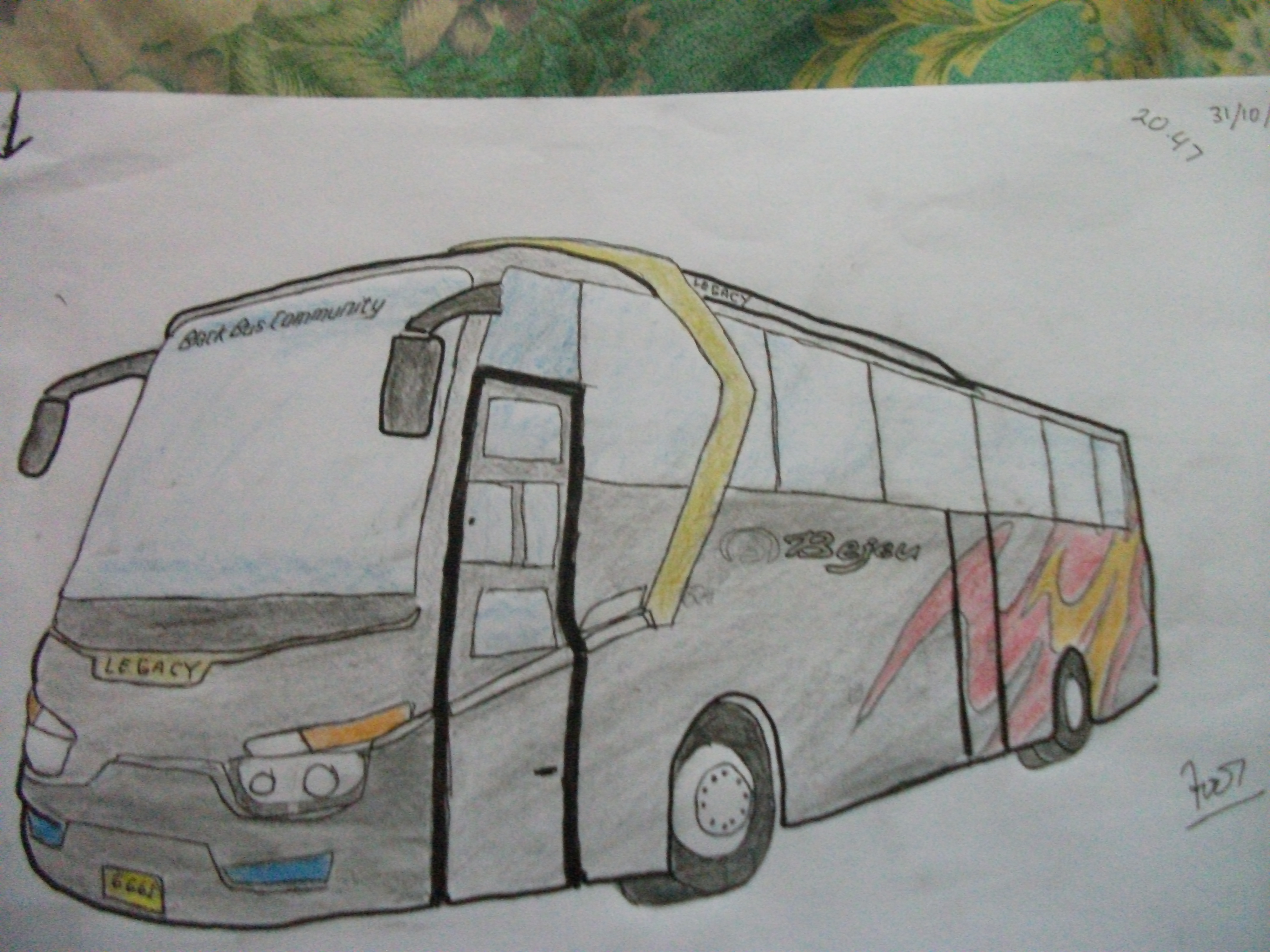 Detail Pola Gambar Bus Nomer 43