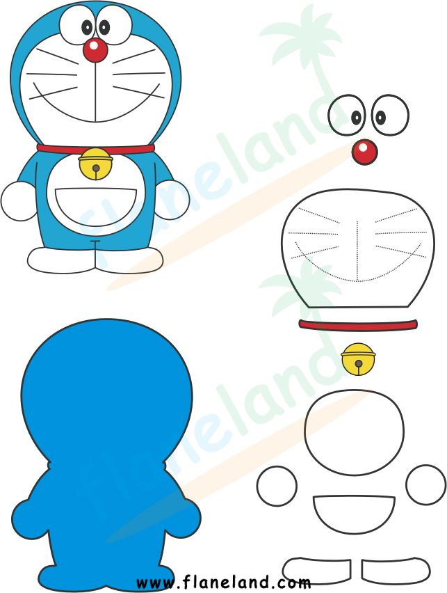 Pola Gambar Doraemon Pola Kepala Doraemon Flanel - KibrisPDR