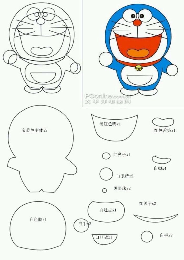 Detail Pola Gambar Doraemon Pola Kepala Doraemon Flanel Nomer 4