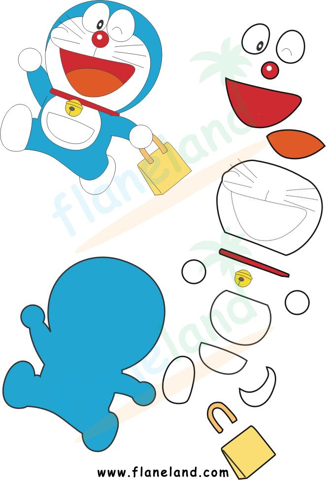 Detail Pola Gambar Doraemon Pola Kepala Doraemon Flanel Nomer 5