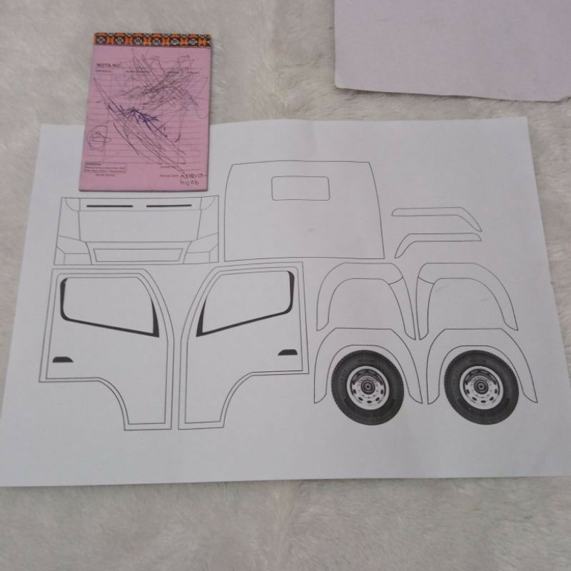 Detail Pola Gambar Truk Miniatur Triplek Nomer 8