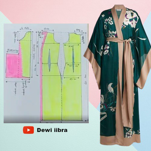 Detail Pola Gamis Kimono Nomer 2