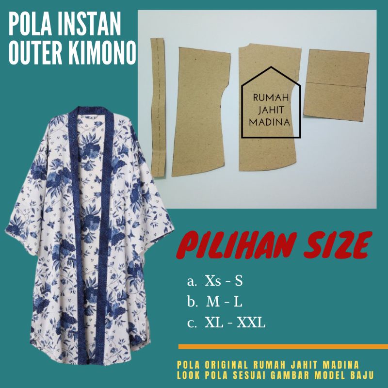 Detail Pola Gamis Kimono Nomer 12