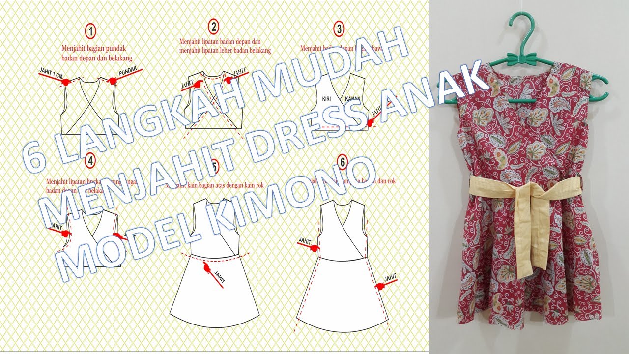 Detail Pola Gamis Kimono Nomer 39