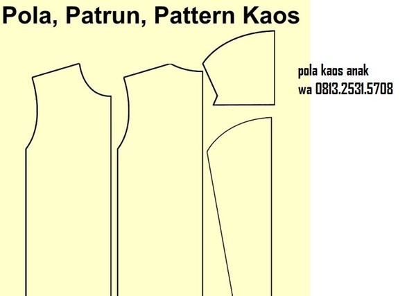 Detail Pola Kaos Polos Nomer 23