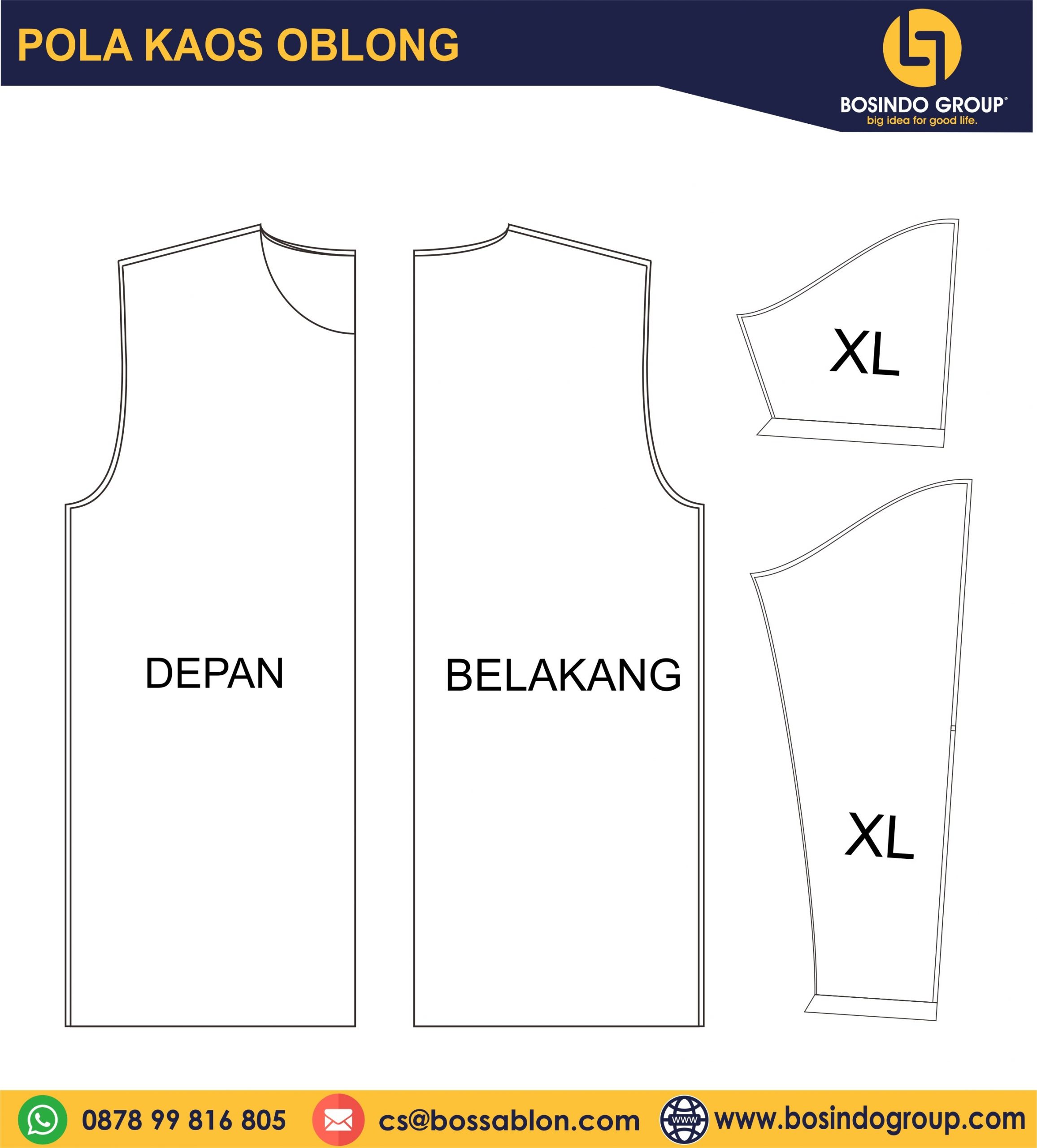 Detail Pola Kaos Polos Nomer 7