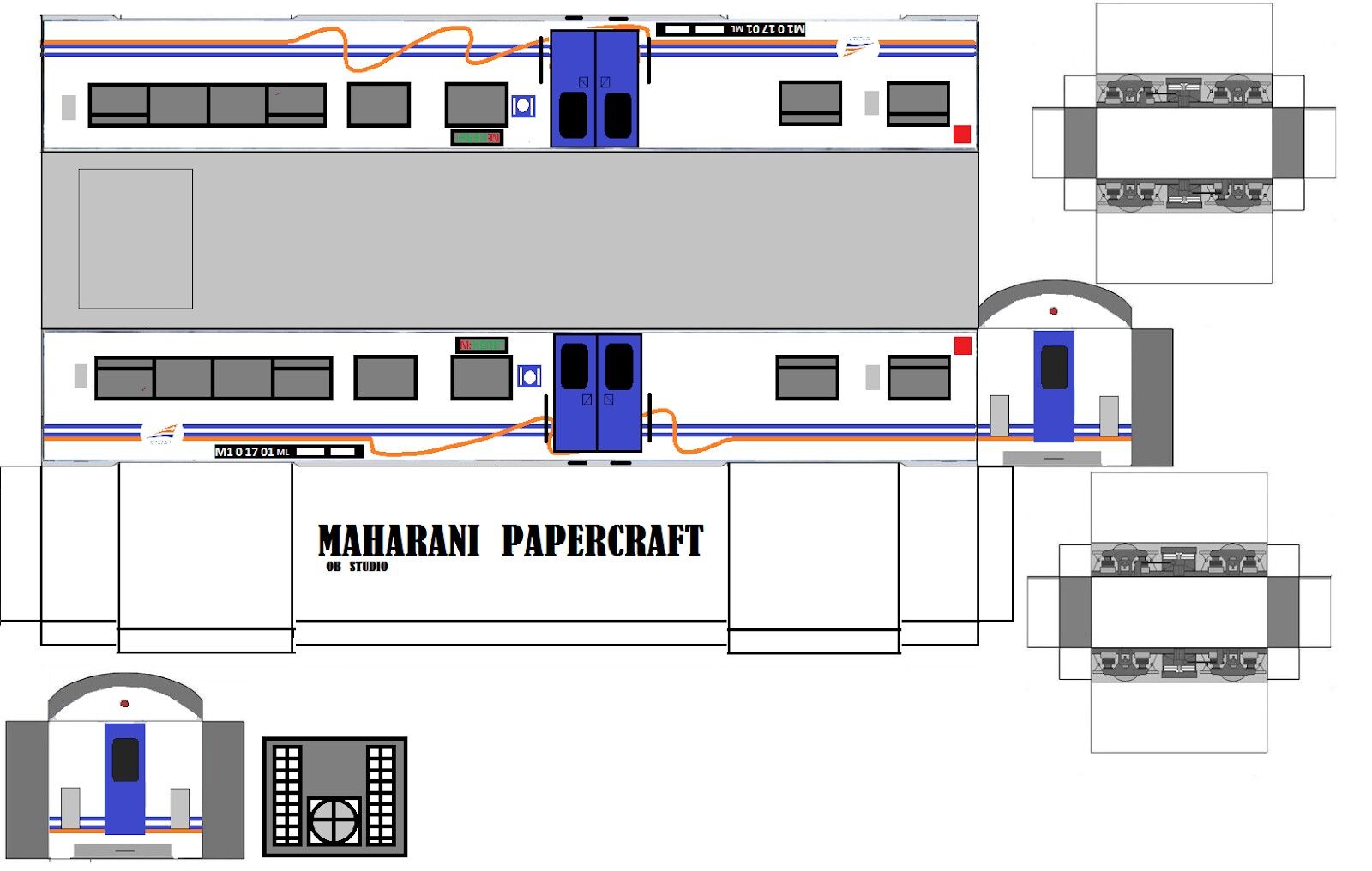 Detail Pola Kereta Api Kertas Nomer 11