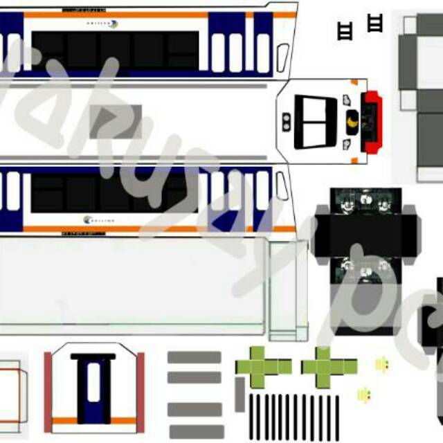 Detail Pola Kereta Api Kertas Nomer 5