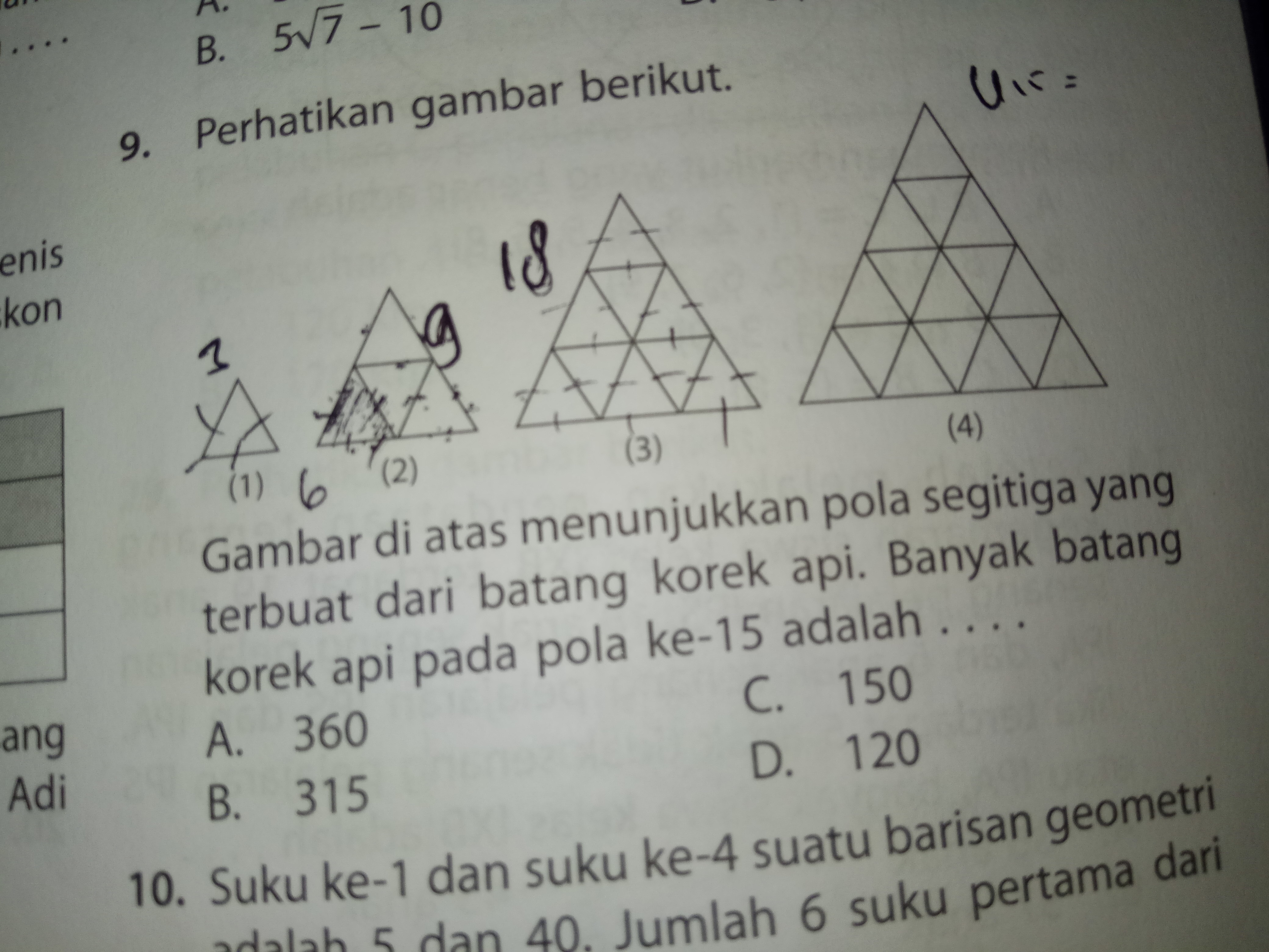 Detail Pola Korek Api Segitiga Nomer 15