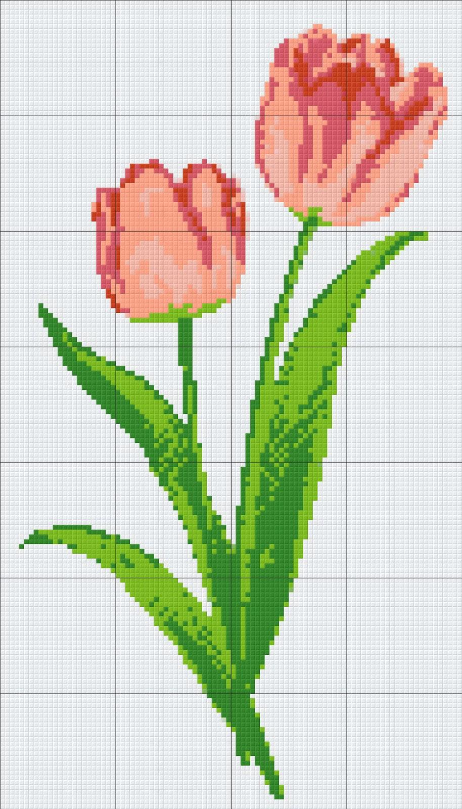 Detail Pola Kristik Bunga Tulip Nomer 17