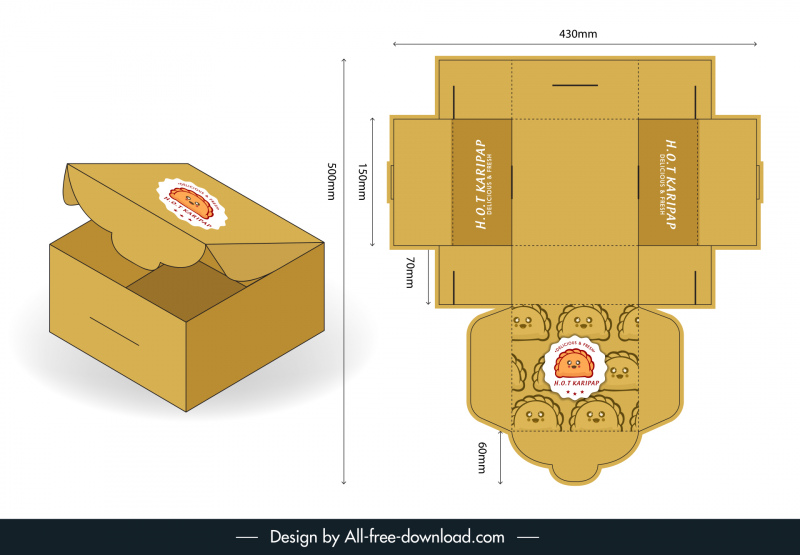 Detail Pola Packaging Design Box Food Nomer 31