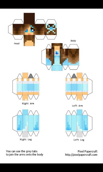 Detail Pola Papercraft Minecraft Nomer 16