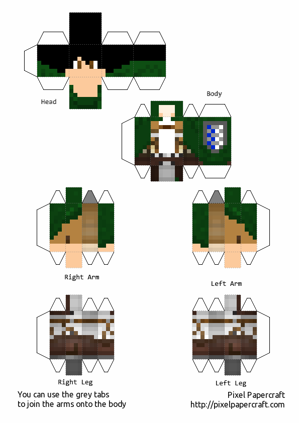 Detail Pola Papercraft Minecraft Nomer 4