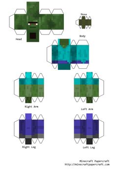 Detail Pola Papercraft Minecraft Nomer 10