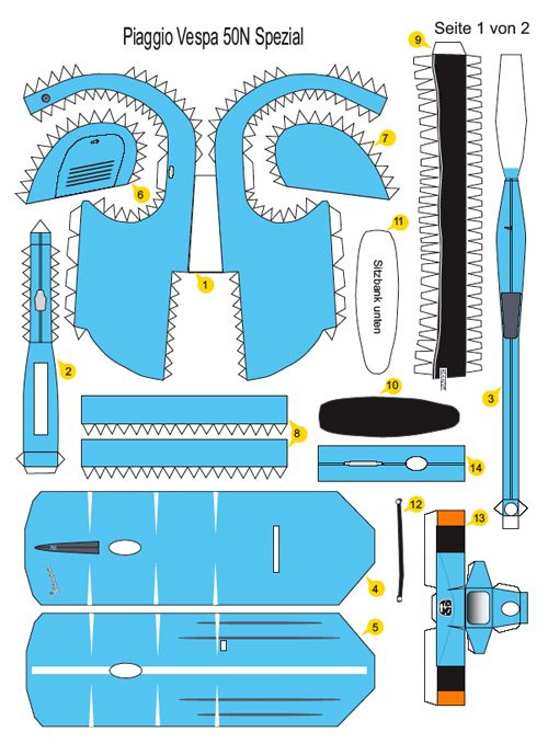 Detail Pola Papercraft Motor Nomer 16