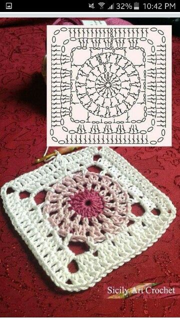 Detail Pola Rajut Granny Square Nomer 4