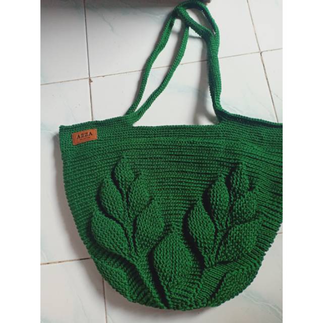 Detail Pola Rajut Motif Daun Nomer 20