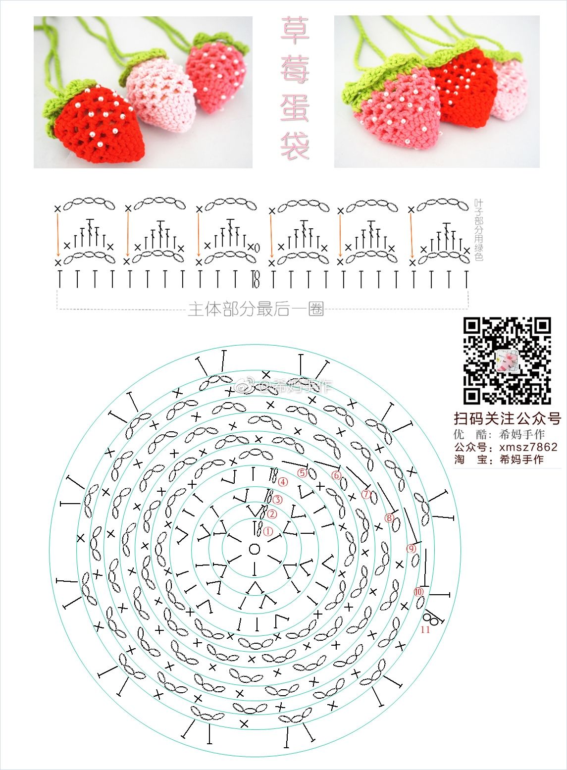 Detail Pola Rajutan Strawberry Nomer 41