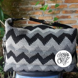 Detail Pola Tas Rajut Motif Zigzag Nomer 20