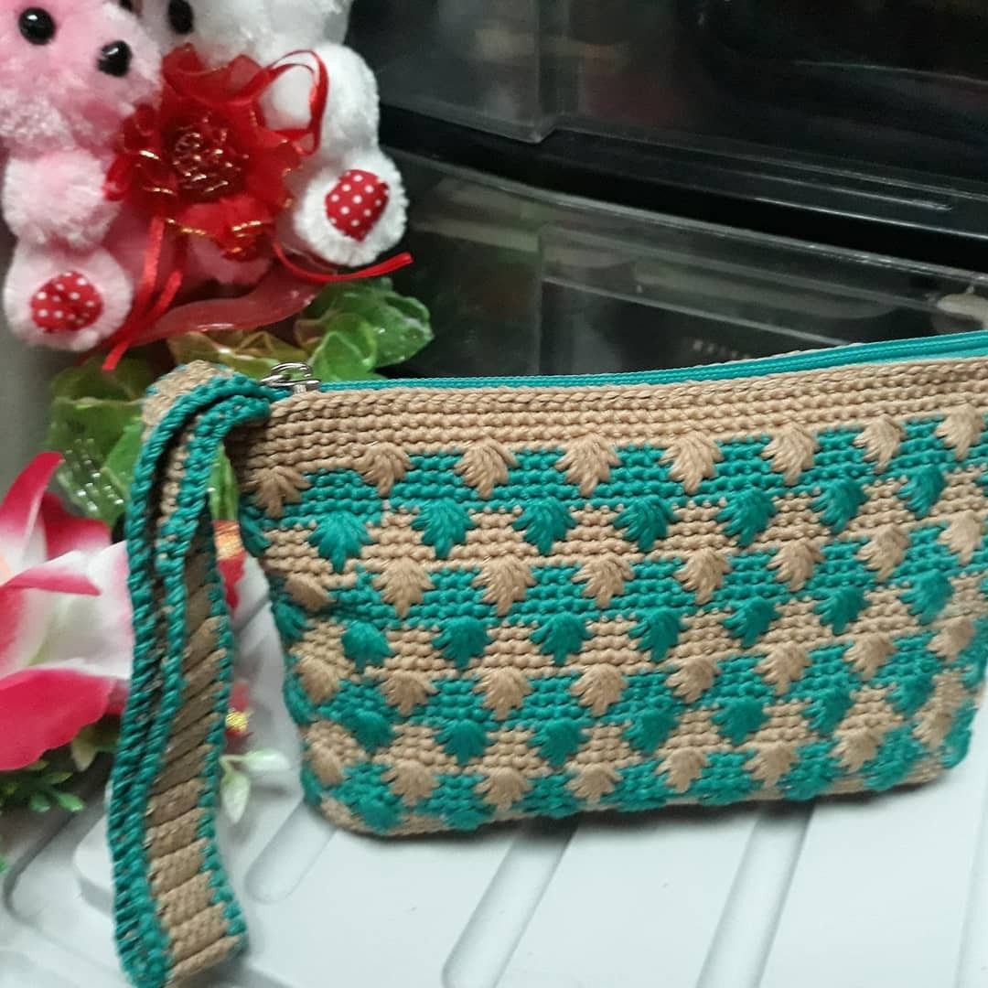 Detail Pola Tas Rajut Motif Zigzag Nomer 28