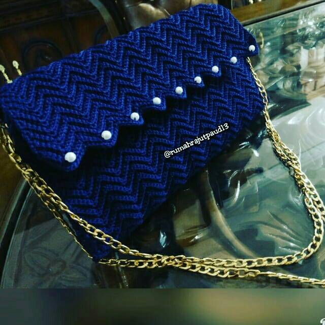 Detail Pola Tas Rajut Motif Zigzag Nomer 33