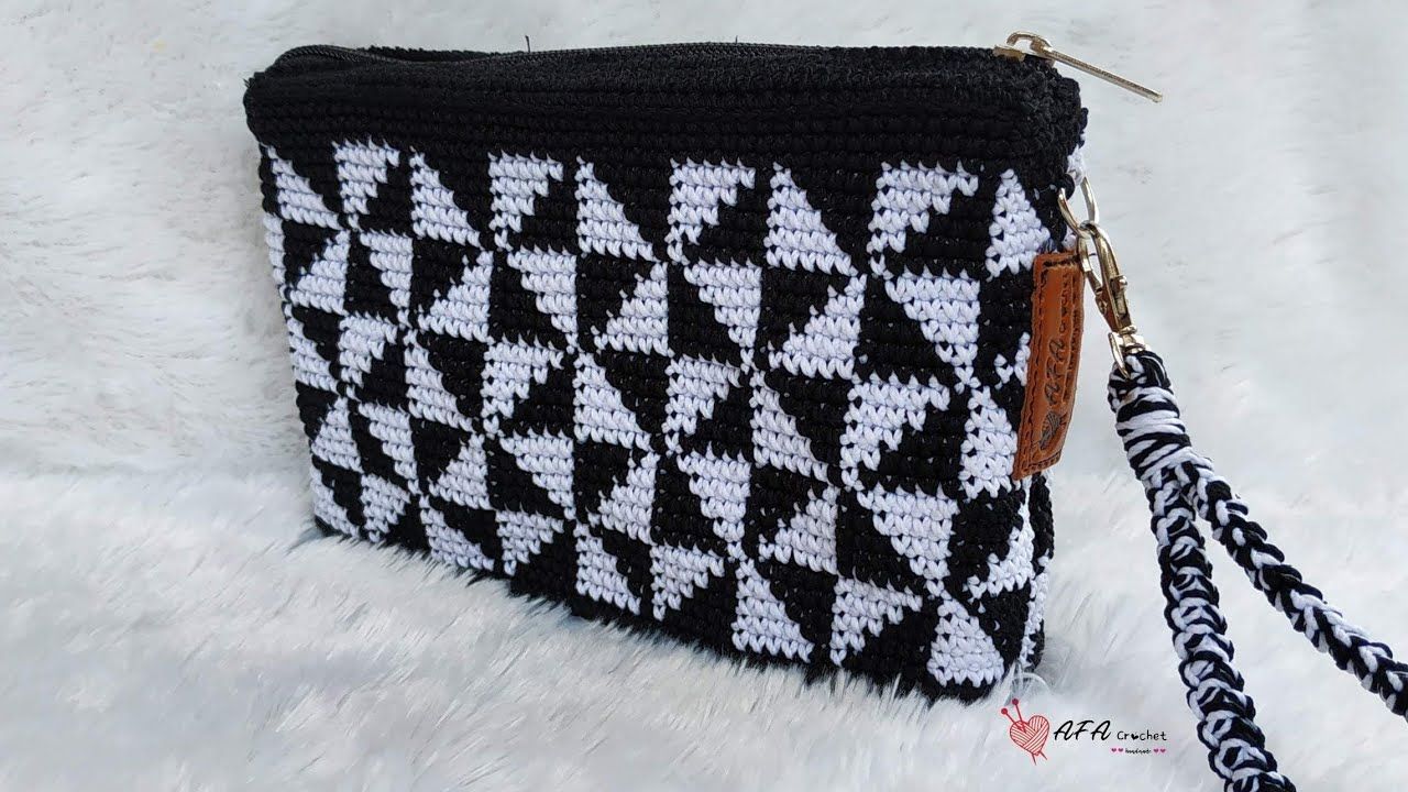 Detail Pola Tas Rajut Motif Zigzag Nomer 55