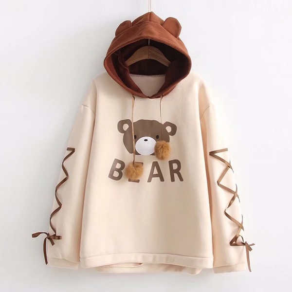 Detail Polar Bear Hoodie With Ears Nomer 48