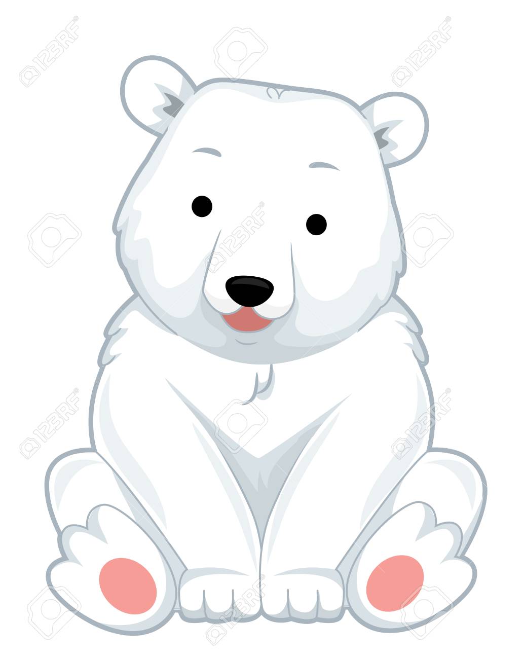 Polar Bear Sitting Clipart - KibrisPDR