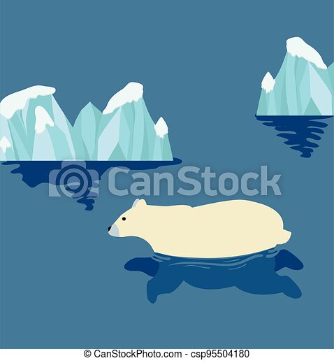Detail Polar Bear Swimming Clipart Nomer 23