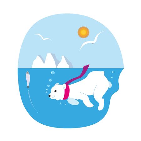 Detail Polar Bear Swimming Clipart Nomer 24