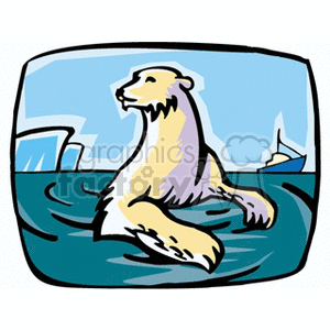 Detail Polar Bear Swimming Clipart Nomer 31