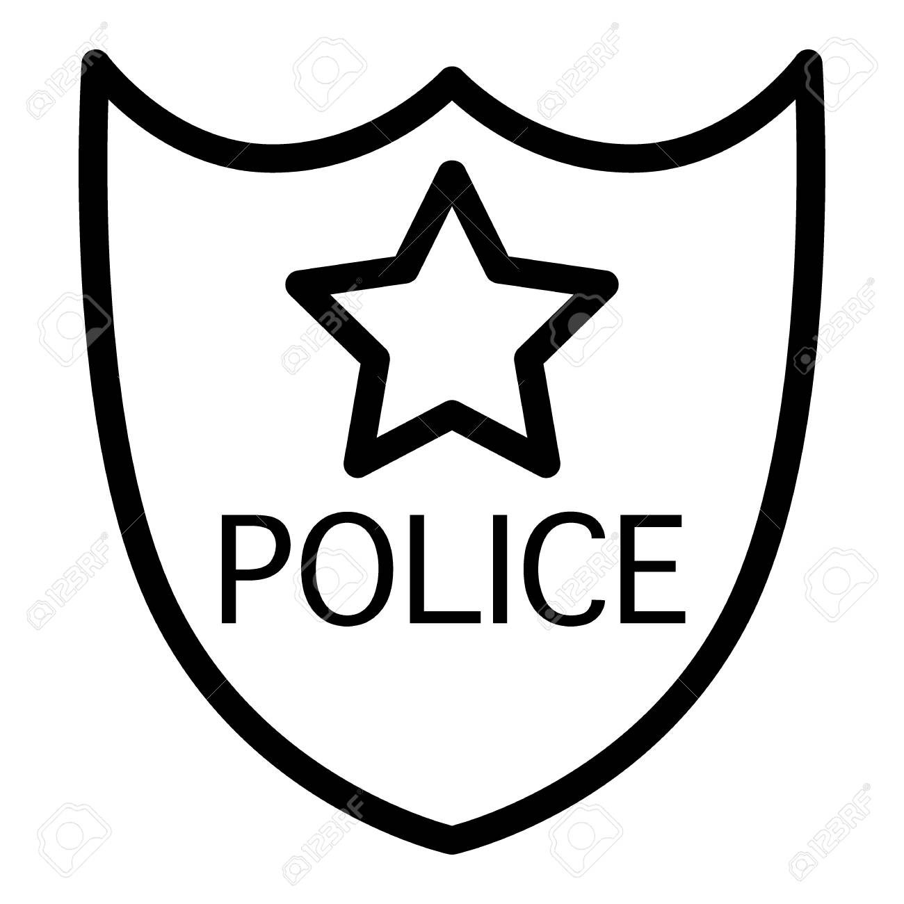 Detail Police Badge Clipart Black And White Nomer 40