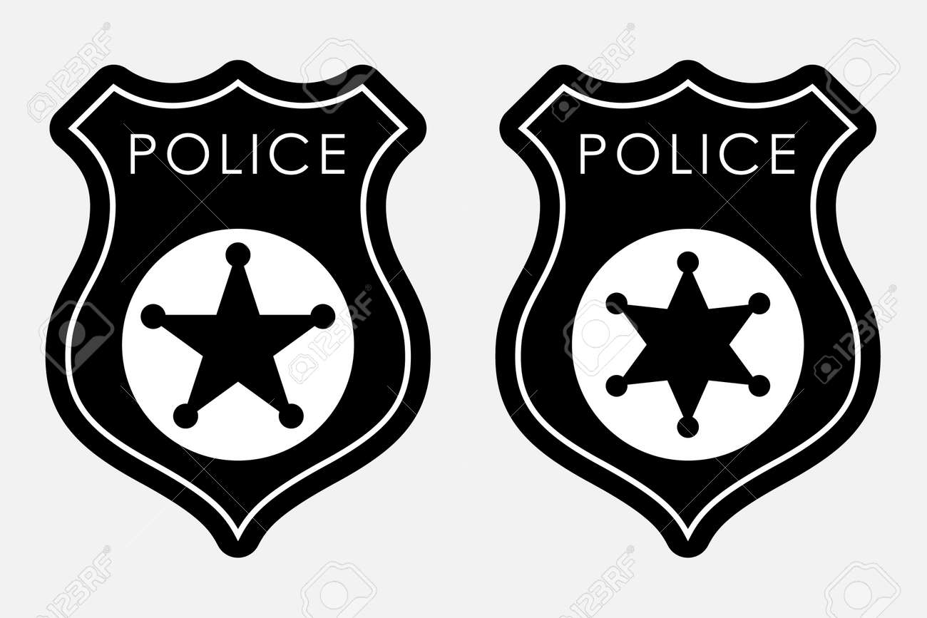 Detail Police Badge Clipart Black And White Nomer 49