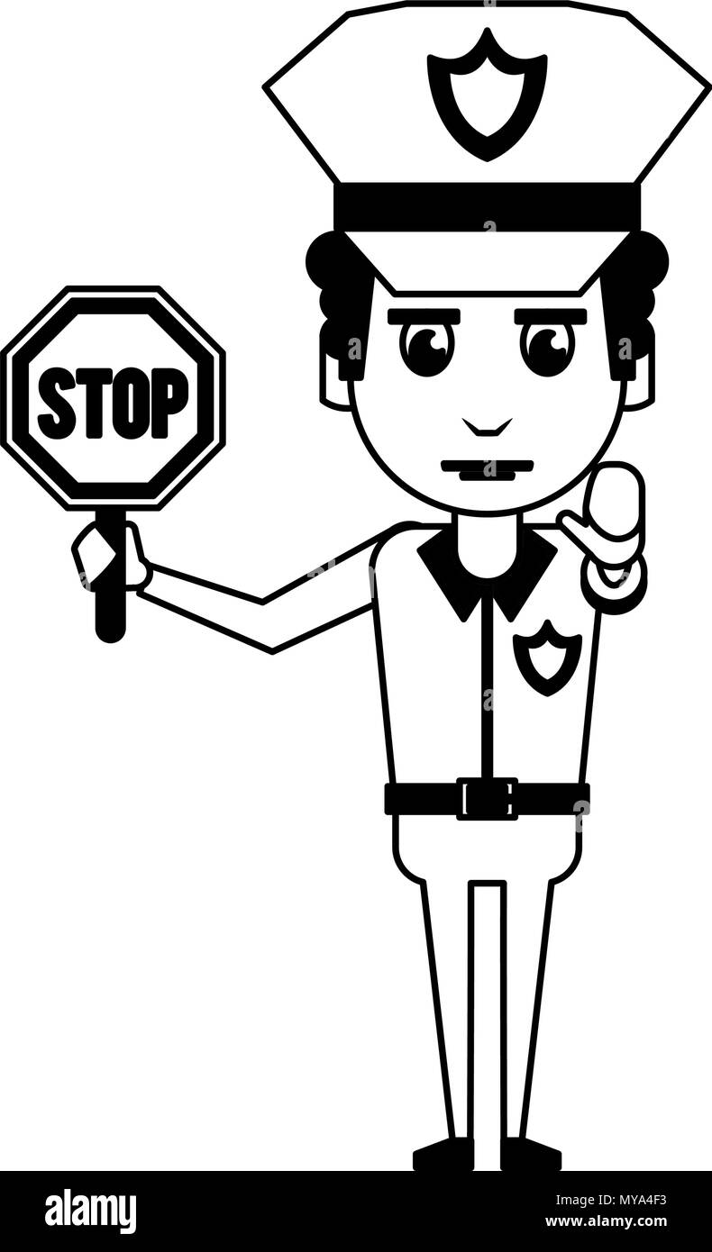 Detail Policeman Clipart Black And White Nomer 12