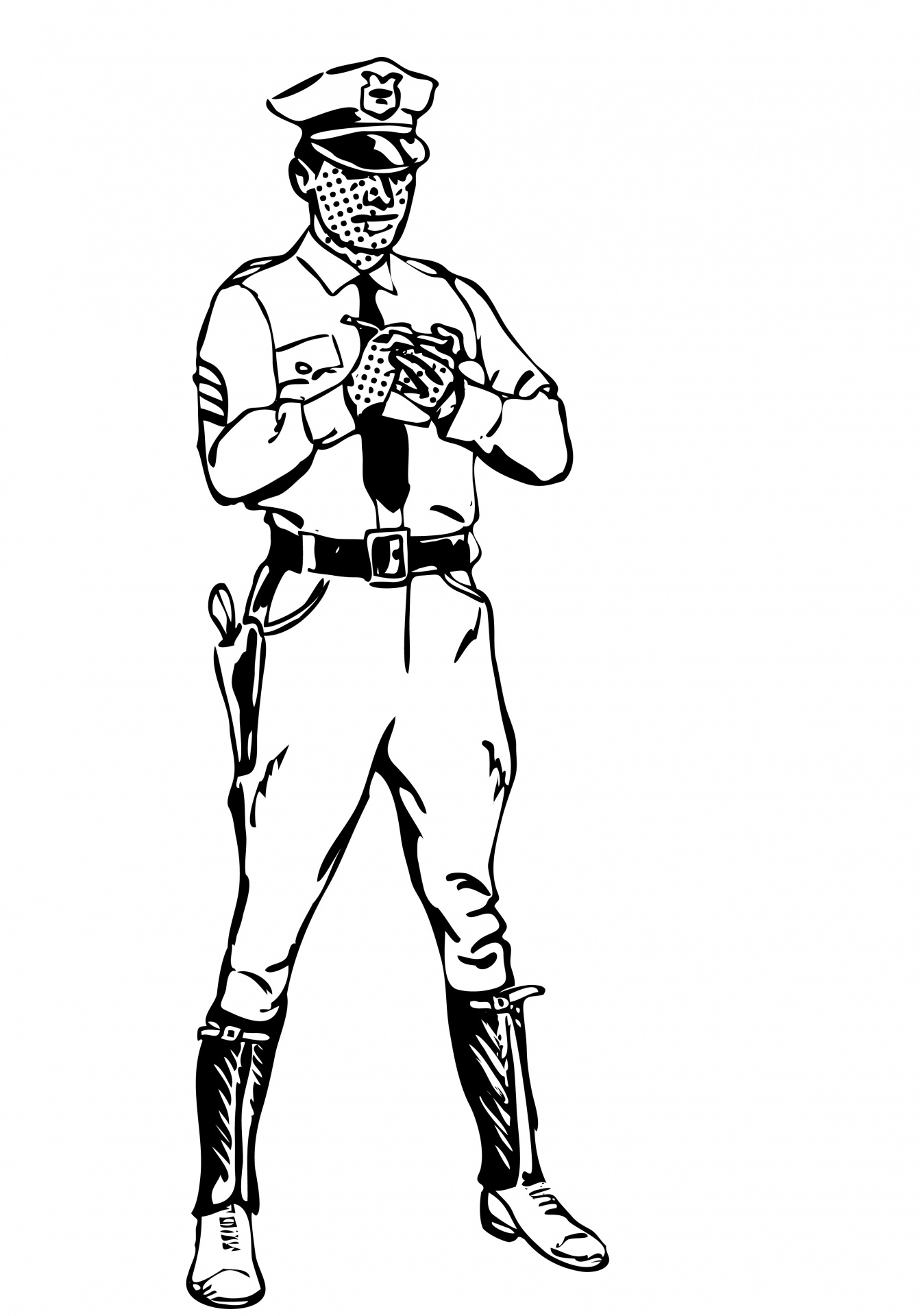 Detail Policeman Clipart Black And White Nomer 22