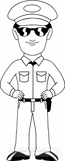 Detail Policeman Clipart Black And White Nomer 2