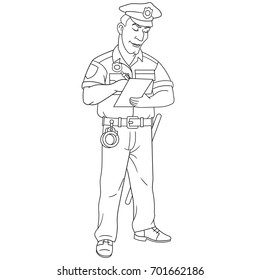 Detail Policeman Clipart Black And White Nomer 26