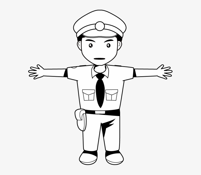 Detail Policeman Clipart Black And White Nomer 3