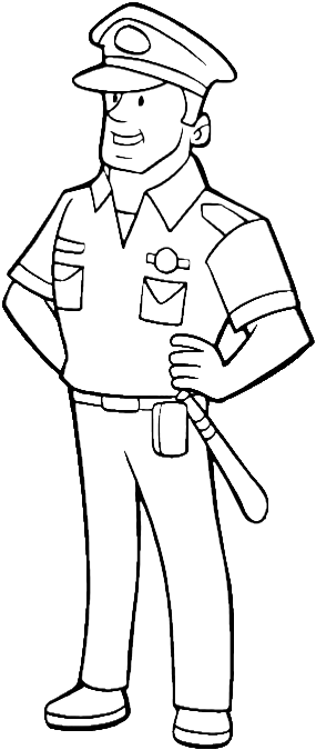 Detail Policeman Clipart Black And White Nomer 35