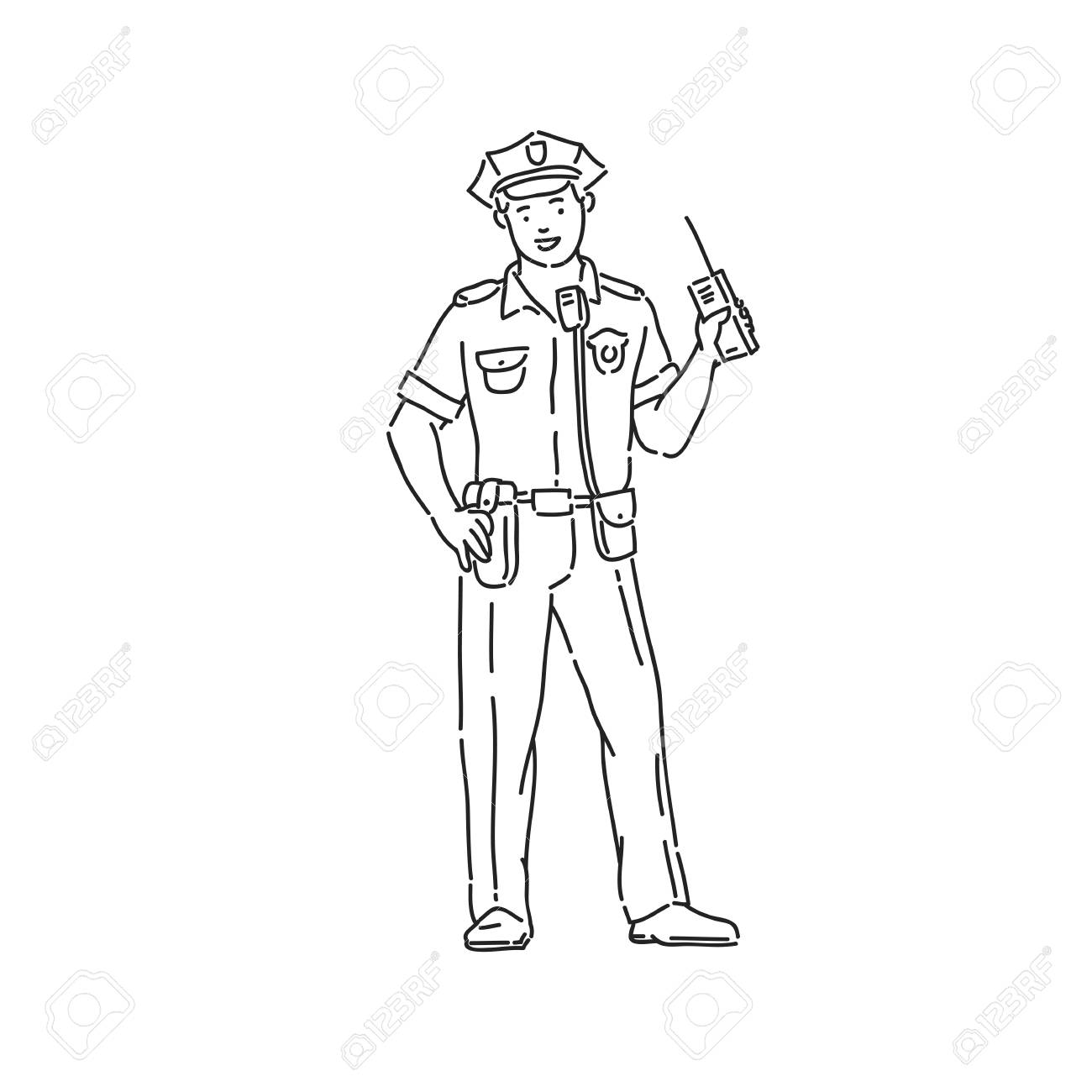 Detail Policeman Clipart Black And White Nomer 37