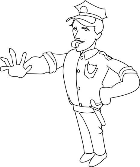 Detail Policeman Clipart Black And White Nomer 40