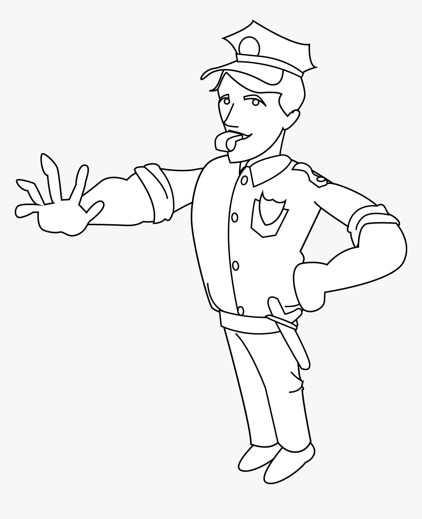 Detail Policeman Clipart Black And White Nomer 7