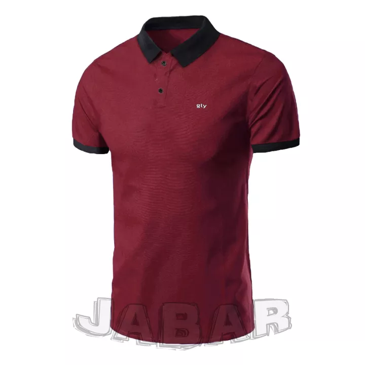 Detail Polo Shirt Merah Maroon Nomer 9