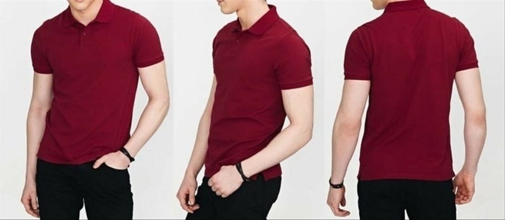 Detail Polo Shirt Merah Maroon Nomer 3