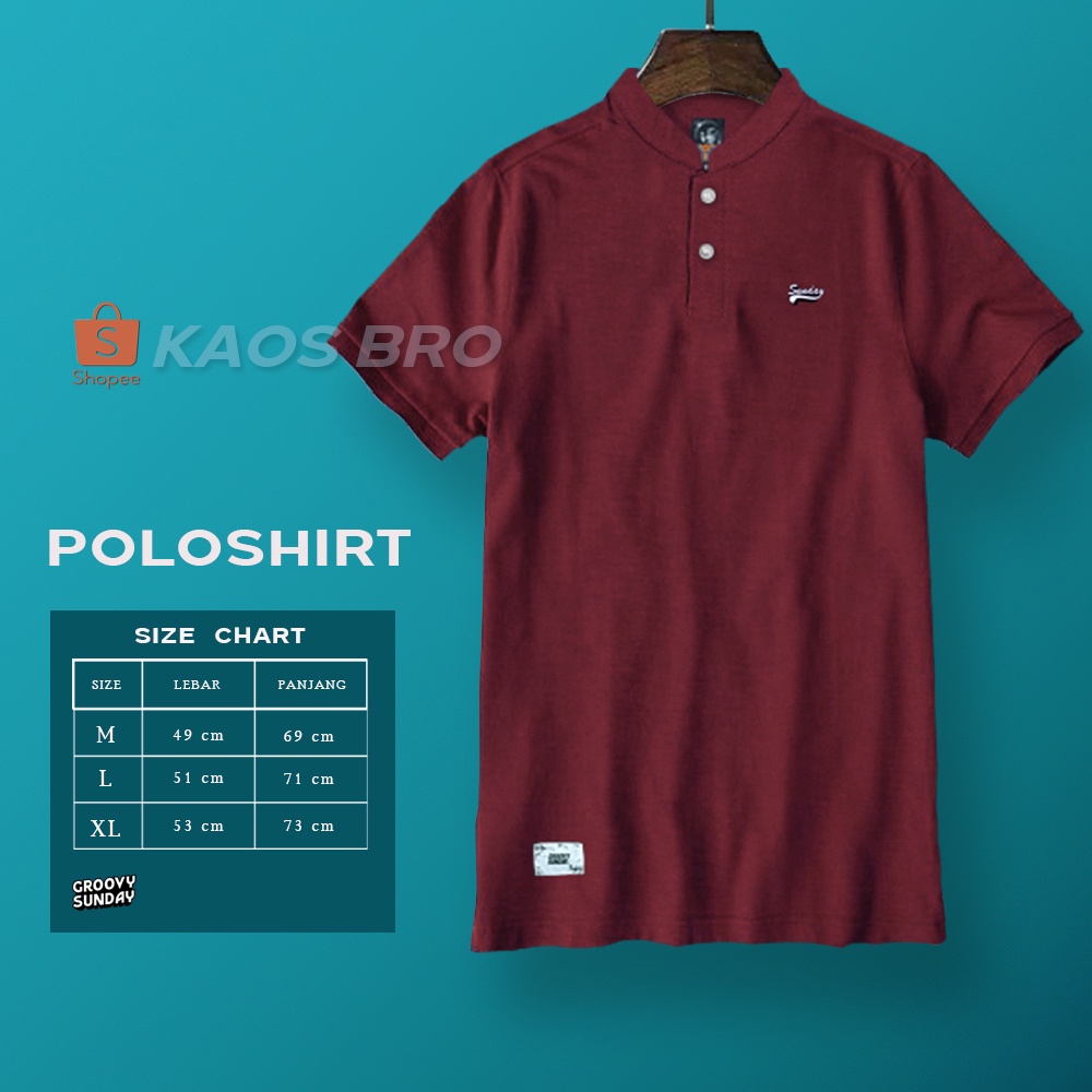 Detail Polo Shirt Merah Maroon Nomer 34