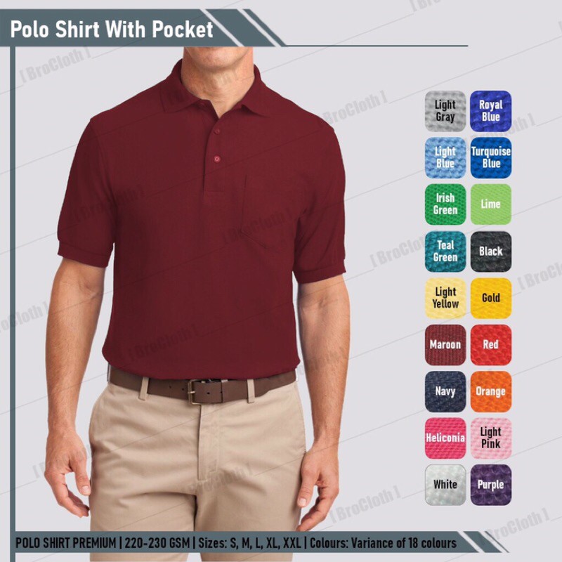 Detail Polo Shirt Merah Maroon Nomer 42